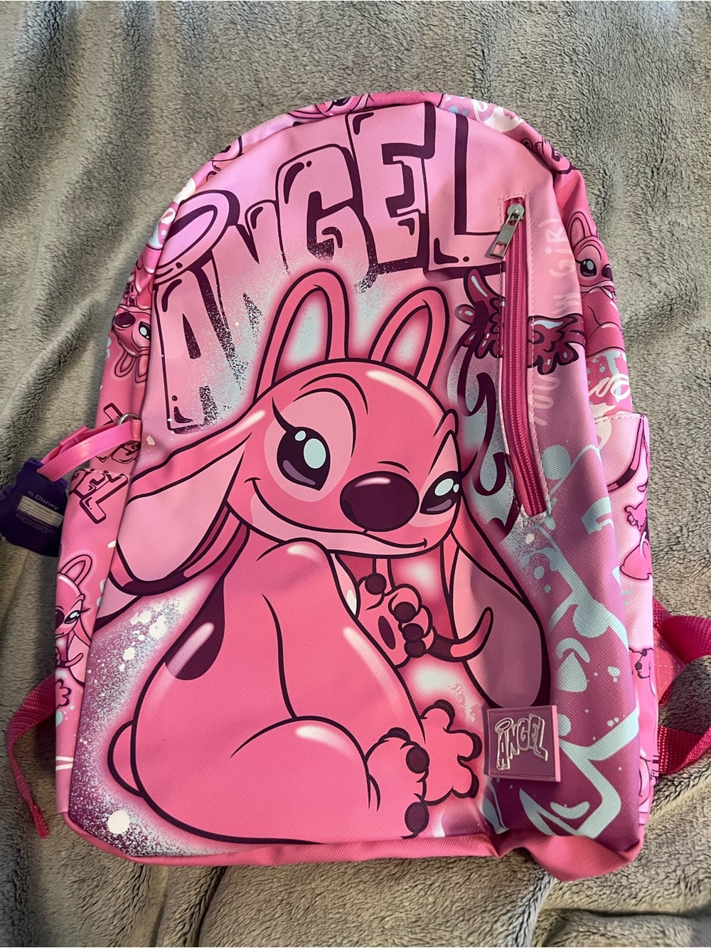 Pink Kids Backpack with Cute Cartoon Character - Angel